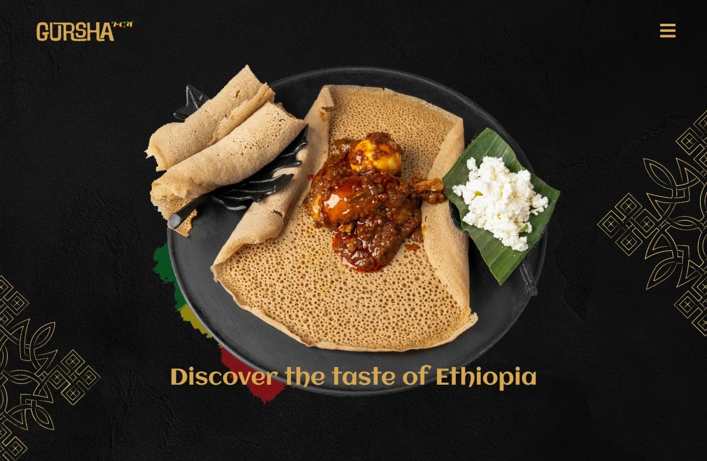 Gursha website hero — Discover the taste of Ethiopia