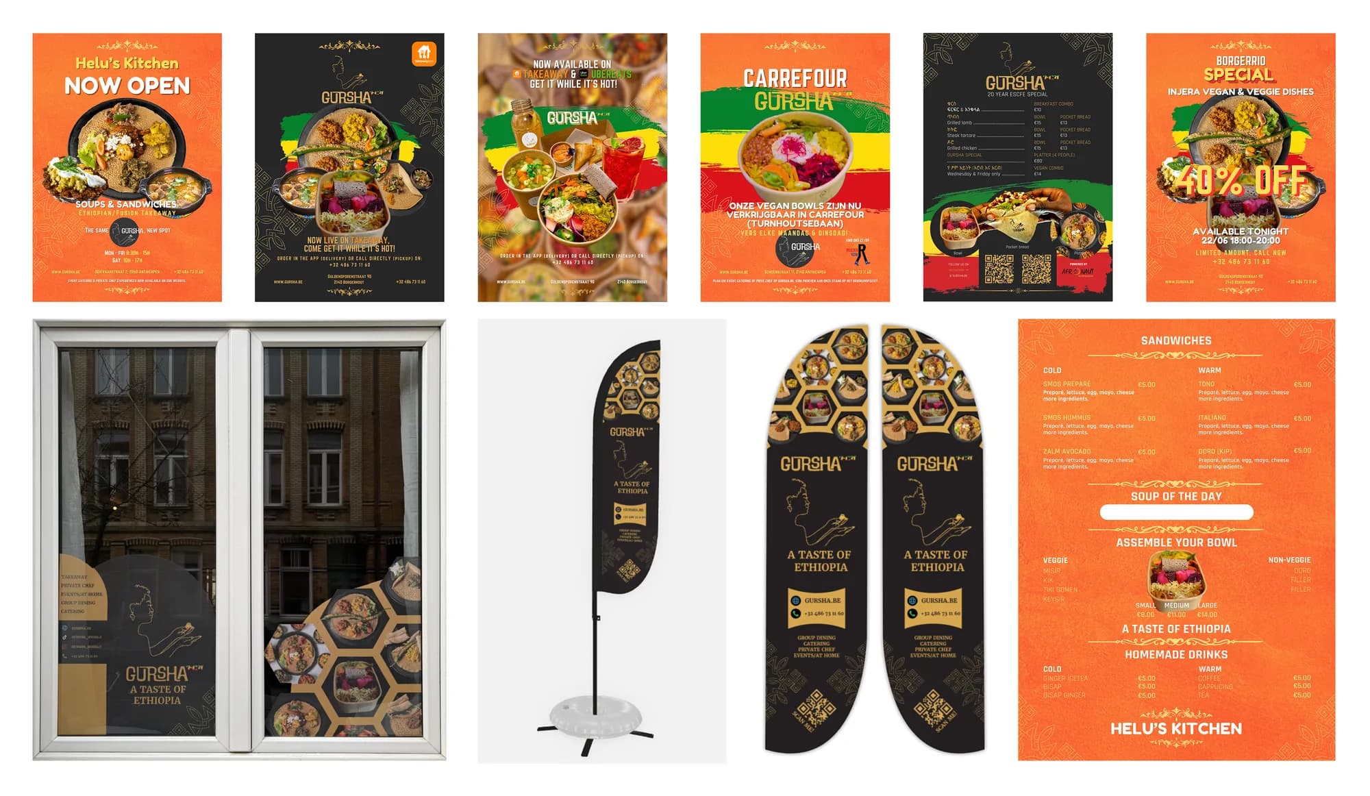 Gursha flyers, banners and flags
